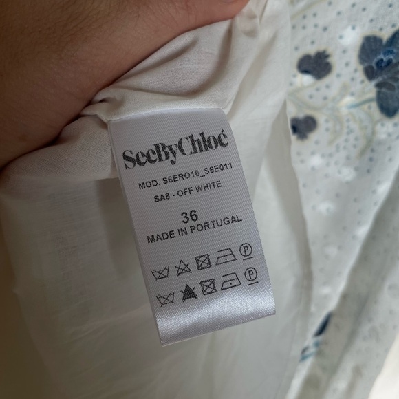 Chloe Floral and Polka Dot Georgette Dress - Picture 13 of 16